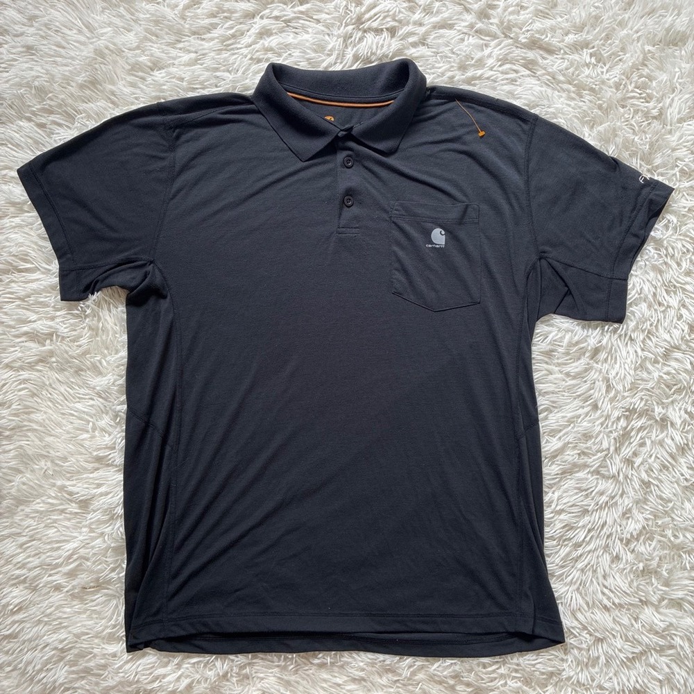 Carhartt Force Extremes Relaxed Fit Athletic Polo Shirt Black Mens Large